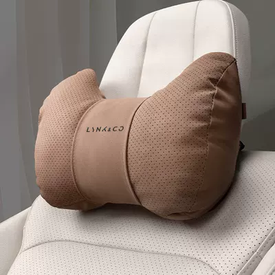 Suitable for Lynk & Co 01 02 03 05 06 08 09 Car Headrest Pillow, Neck Pillow, Car Interior Decoration Accessories (Headrest) - lynk-co-car-logo-yacht-velvet-chestnut-brown-headrest-standard