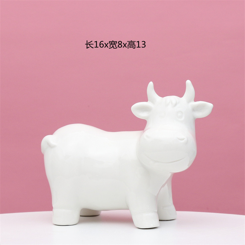 Nordic Luz de lujo creativo decoración de la Oficina de cerámica simple sala de estar decoración del hogar pasillo gabinete del vino decoración de la vaca