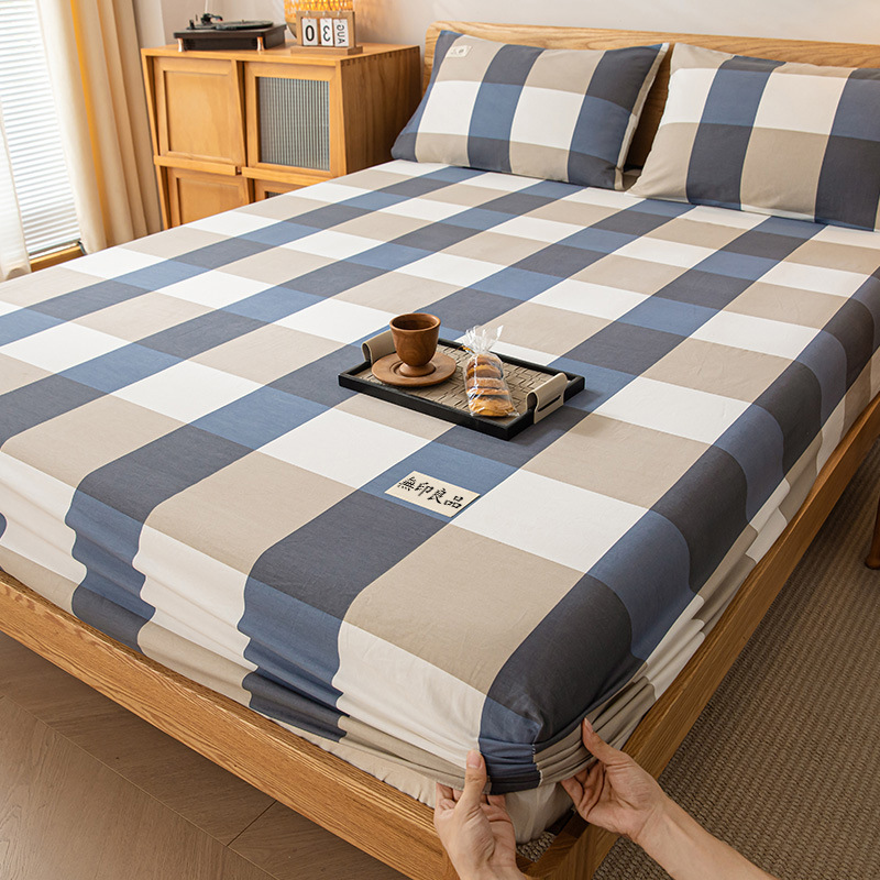2025 nueva sábana de algodón cómoda y cepillada otoño e invierno funda protectora de colchón de algodón de una sola pieza funda de cama de sábana