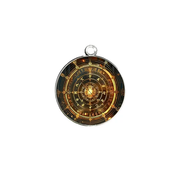 Single-Sided Fortune-Attracting Stainless Steel Pendant, Good Luck and Prosperity, Buy Lottery Tickets, Twelve Zodiac Signs, Popular Pendant, Wholesale in Stock
