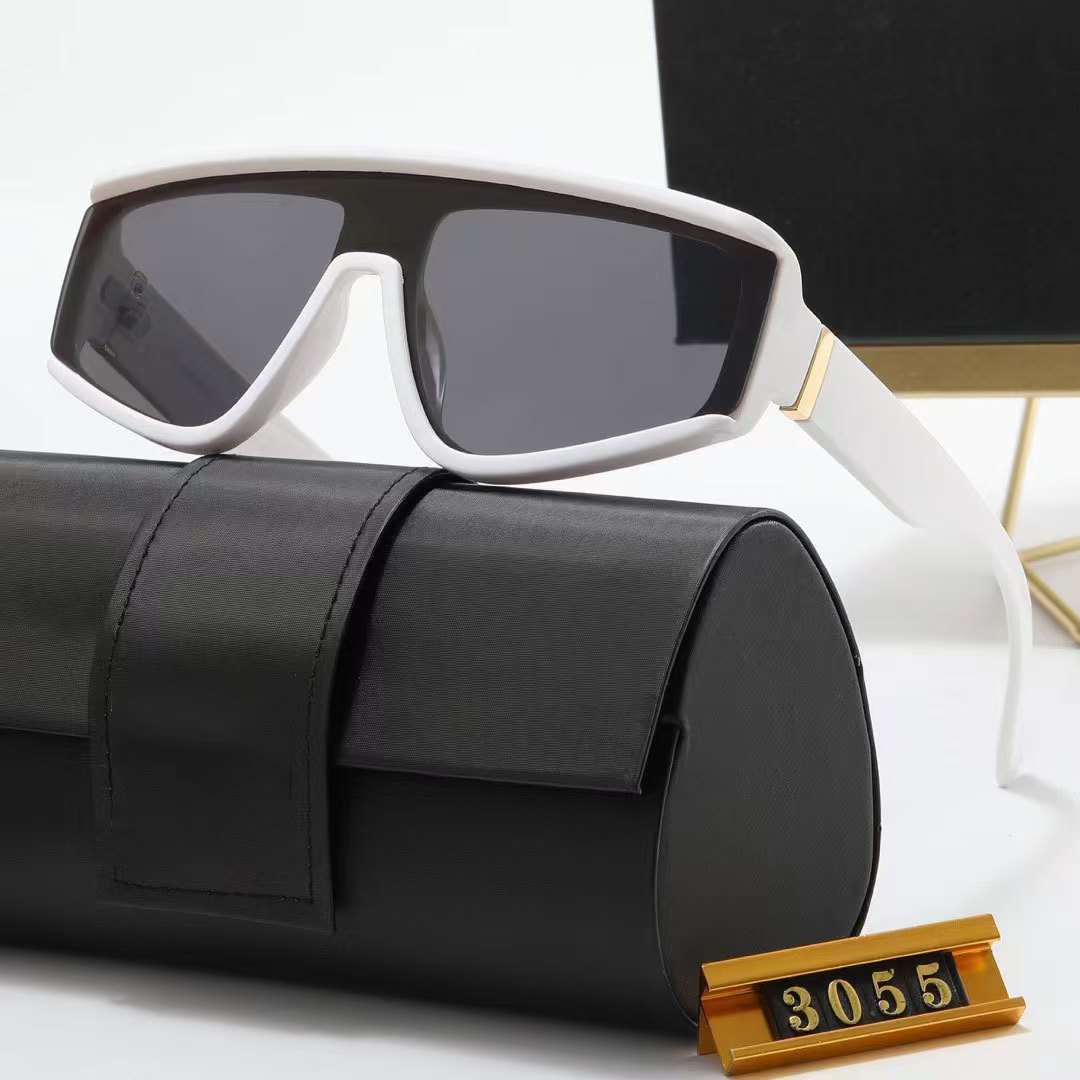 thumbnail for 3055 New European and American Internet Celebrity One-Piece Sunglasses Cross-Border Classic Retro Fashion Small Frame One-Piece Men and Women
