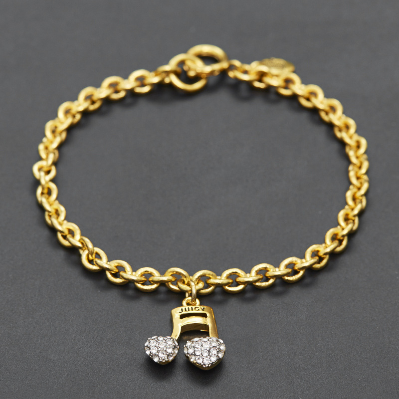 High-end European and American style elegant fashion juicy letter silver love note pendant bracelet bracelet gold-plated jewelry