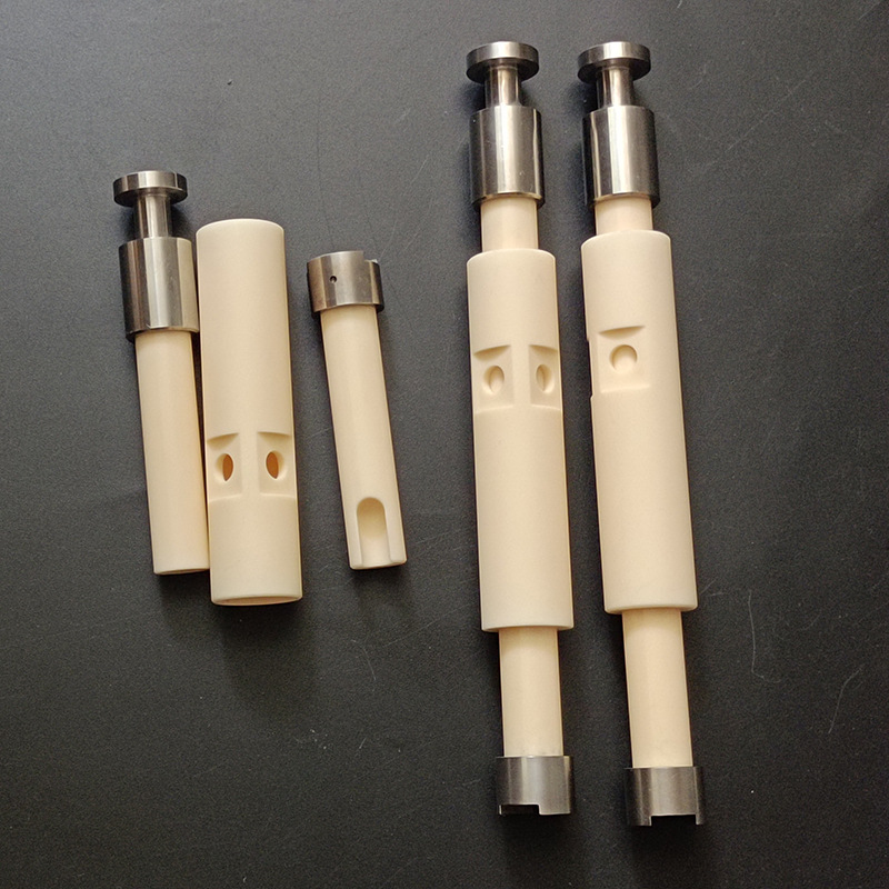 氧化铝陶瓷柱塞氧化铝陶瓷管加工工业陶瓷非标件精密绝缘陶瓷