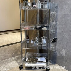 軽豪華多層収納棚スナック棚本棚浴室用品収納棚アクリル透明カート