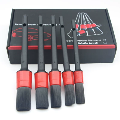 Car Beauty Products Wholesale Car Wash Detail Cleaning Brush Five-Piece Set Boxed Set with Sharpened Bristles Soft Bristles Pps (Car cleaning tools) - premium-nylon-detail-brush-with-fine-tipped-bristles