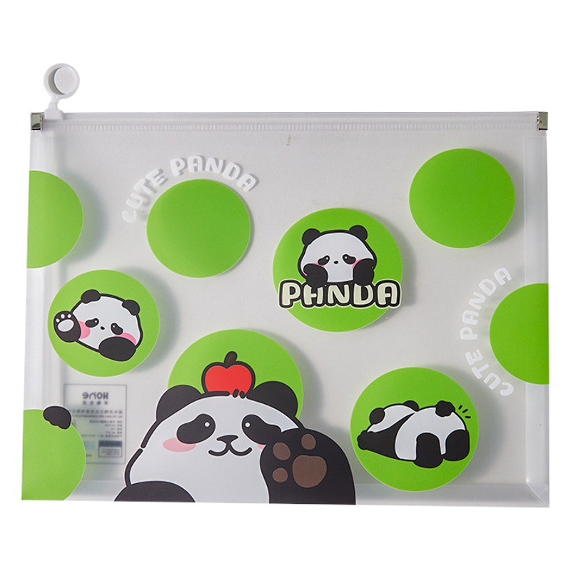 Bolsa con cremallera A4 con diseño de panda gigante, bolsa creativa para documentos, gran capacidad, bolsa de almacenamiento de materiales escolares para estudiantes, portátil
