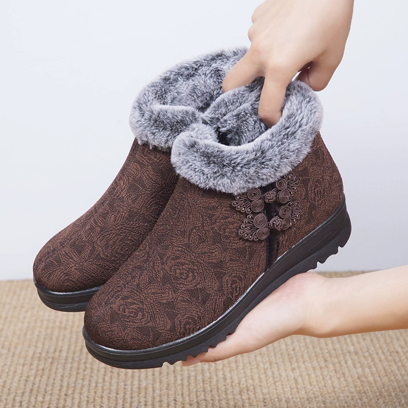 Зимняя модная спортивная обувь, нескользящие полиуретановые туфли для мамы, для среднего возраста
