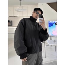 2024潮流飞行员短款棉衣外套立领棉服男高街加厚廓形不显胖棒球服