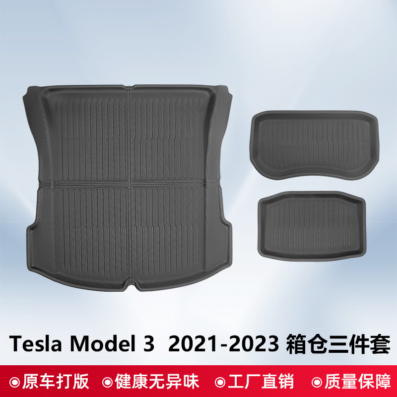 Para 2021 - 2024 Tesla Model Y / Model3 Nuevo 3D todo clima almohadilla de pie XPE