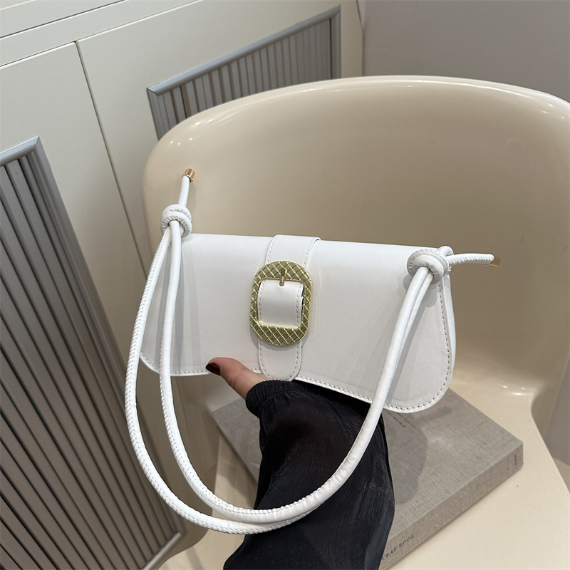 2024 nuevo diseño extranjero retro bolso de brazo de moda bolso de hombro casual bolso de tendencia de color sólido