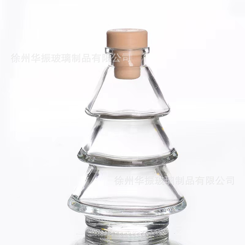 Regalos decorativos de árbol de Navidad en stock, botella de expansión de vidrio para el hogar, botella de incienso de baño de dormitorio, botella de vino de frutas y flores secas de ratán