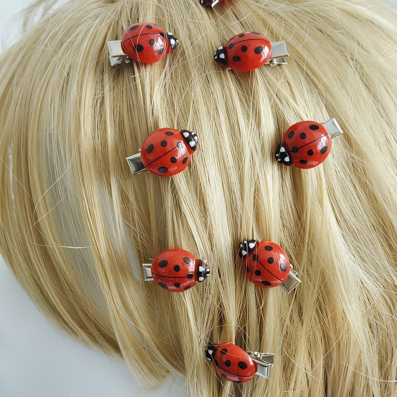 10 ピース/セットクロスボーダーファッションかわいい蜂てんとう虫ヘアピンミニ装飾品ヘアピン学生サイドクリップ卸売楽しい|undefined