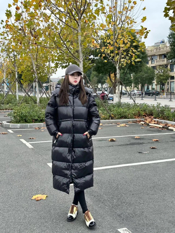 高版本蒙家Maire新款羽皇长款羽绒服亮光连帽羽绒服男女连帽保暖|undefined