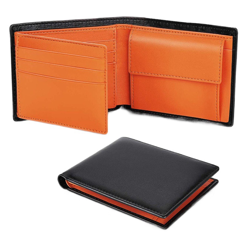 Fuente de la fábrica cartera de hojas sueltas cortas de los hombres RFID primera capa billetera de piel de vaca Amazon cartera multi-tarjeta