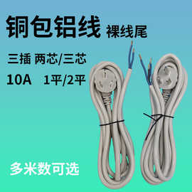 1/2平铜包铝芯电源线三插头2芯/3芯带插头一体护套线排插专用电线