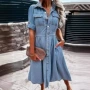 气质修身新款翻领连衣裙