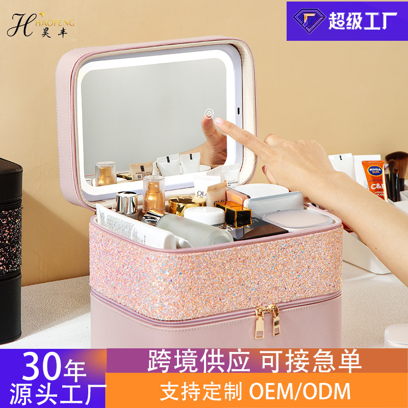 Cross-Border Popular Makeup Artist's Special Makeup Box with Mirror, Portable Makeup Bag, Large-Capacity Makeup Bag for Travel Cross-Border Popular Makeup Artist's Special Makeup Box with Mirror, Portable Makeup Bag, Large-Capacity Makeup Bag for Travel