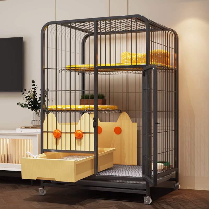 Cat Cage Household Indoor Cat Litter Basin with Toilet Cat Nest Integrated Super Large Free Space Cat Villa Cat Zhengzhi