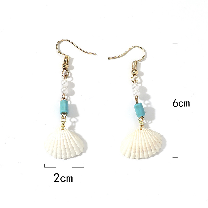 7g Weight Iron Ear Needle Material Drop Earrings Classification 1 Pair Quantity Holiday, Beach Occasion Shell Material Shell Pattern Spring&Summer Season Women's Gender Plating Design Hawaiian, Vacation Style 1 Pair Hawaiian Vacation Shell Plating Shell Drop Earrings 10