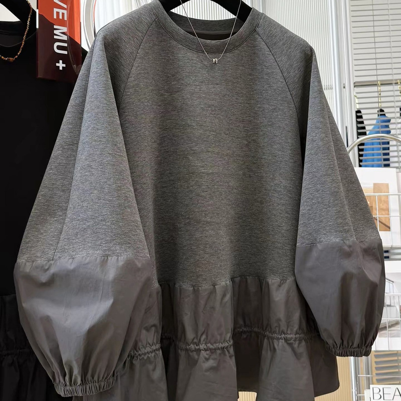 2026 Spring New Korean Style Loose and Lazy Round-Neck Sweatshirt for Women, Air Layer, Very Beautiful and Unique Top