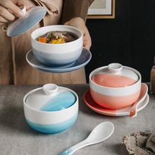 创意陶瓷隔水炖盅带盖一人份燕窝甜水炖盅月子餐餐具汤盅蒸蛋简约