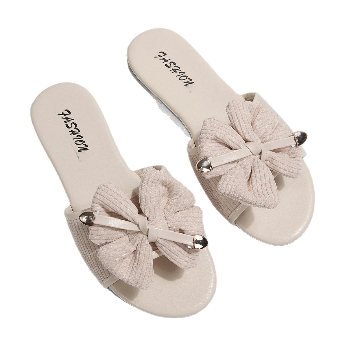 Sandalias Planas con Flor Decorativa de Cuero Sintético y Plástico, Cómodo, para Uso Casual
