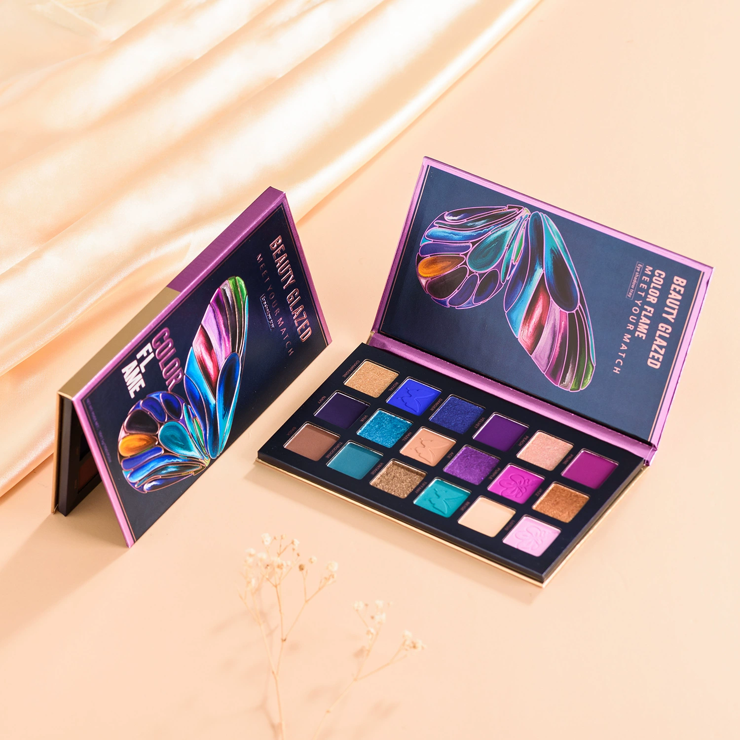 Настоящая Beauty Glazed63 цветовая палетка теней с двойным открытием, студенческая сцена макияжа, цветная палетка теней