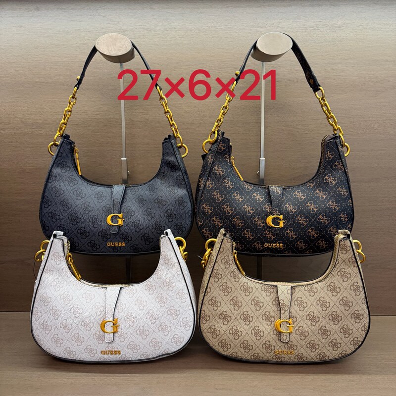 French-style luxury foreign trade GUESS underarm bag, crossbody bag, women's trendy monogram chain crescent shoulder bag French-style luxury foreign trade GUESS underarm bag, crossbody bag, women's trendy monogram chain crescent shoulder bag