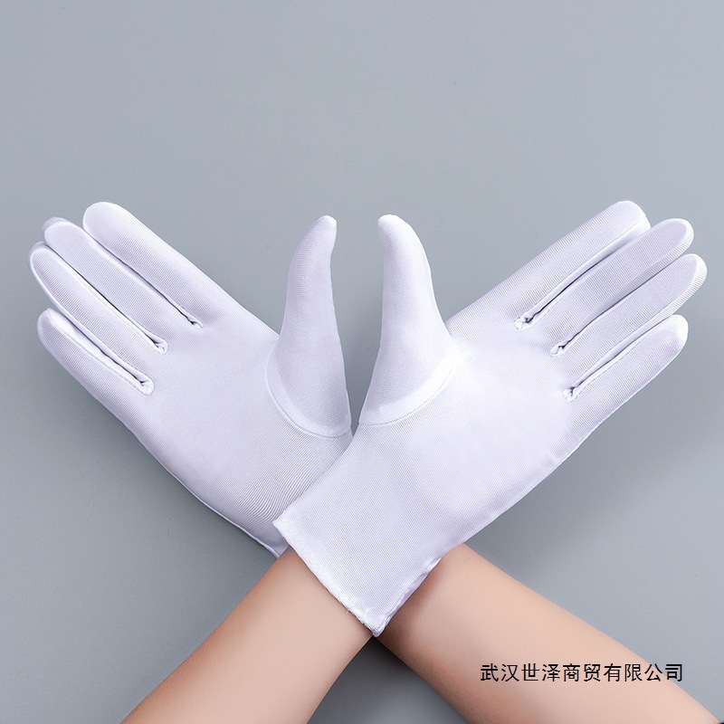 珠宝店专用品专柜展示手套黑白色礼仪表演薄款拍照导购员手套|undefined