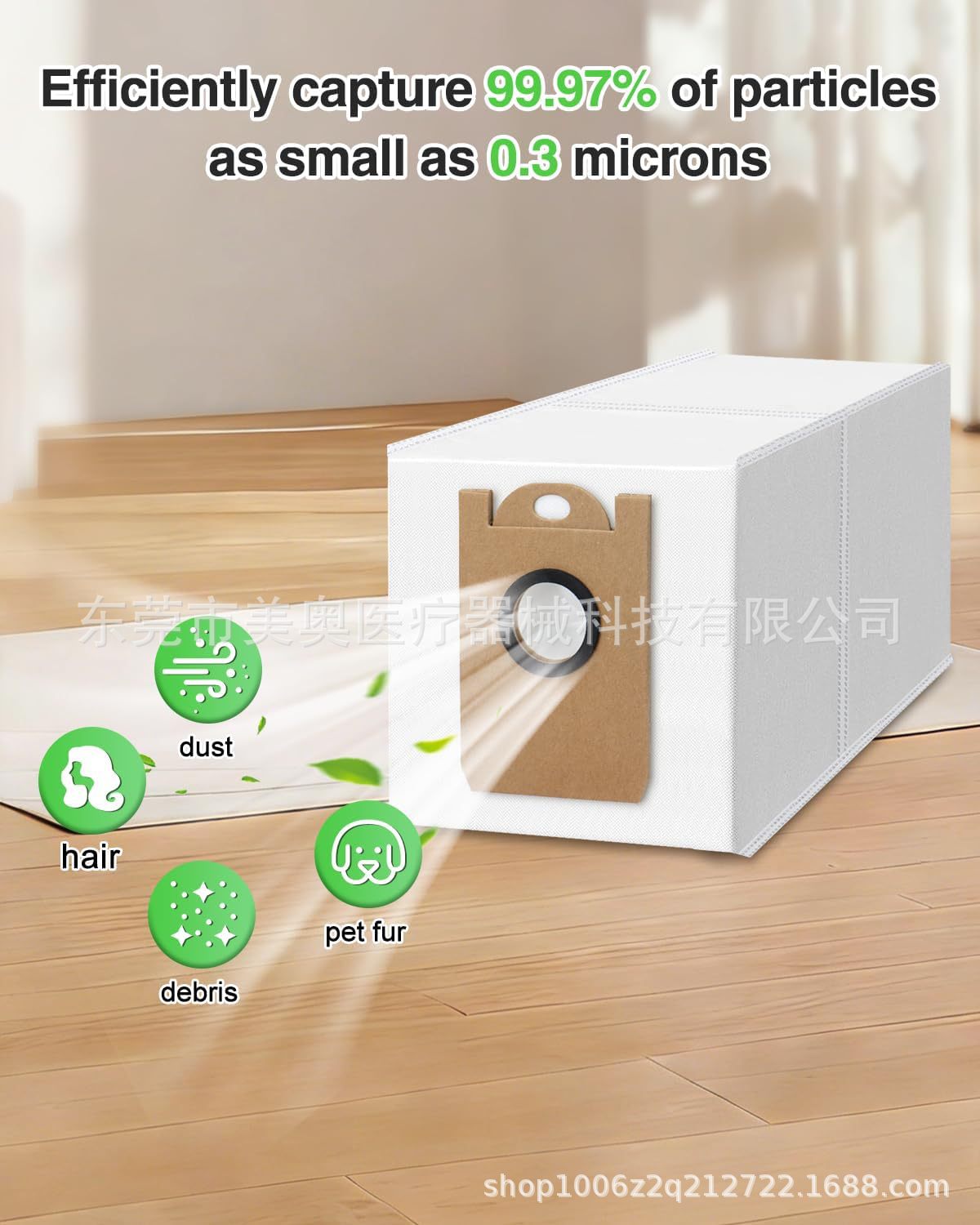 Dust bag accessory for Tikom L8000 Plus robot vacuum cleaner, suitable for Medion X20SW/MD11415