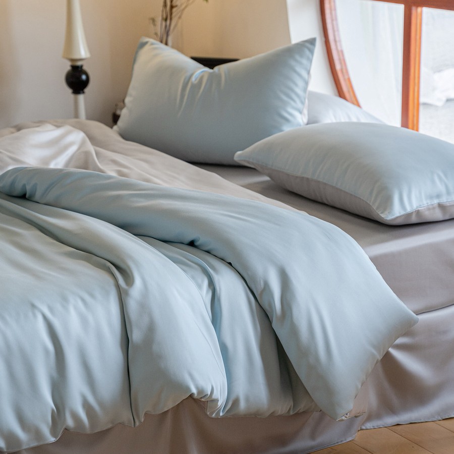 Ice Silk Duvet Cover Set 4-piece Tencel Summer Bedding Luxury_voghion.com