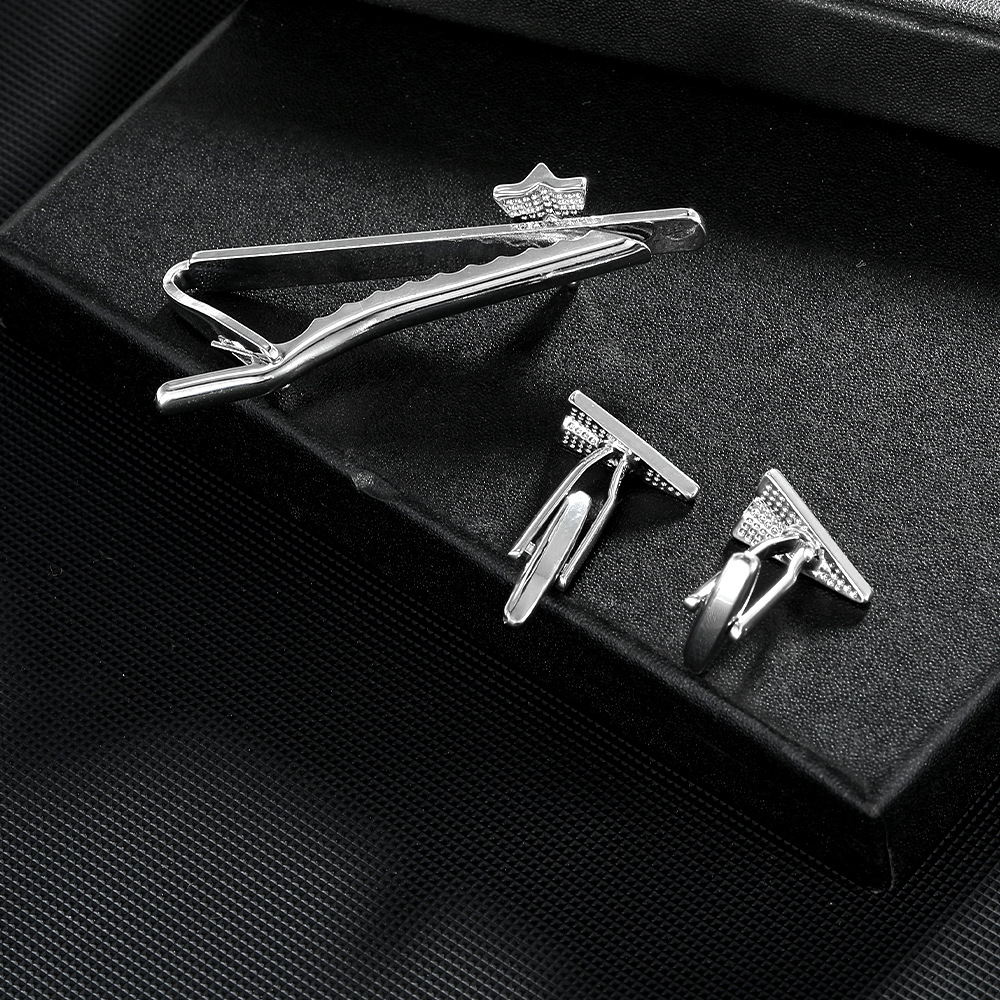 new astronaut space tie clip men's trendy casual tie clip cufflinks set clothing accessories_voghion.com