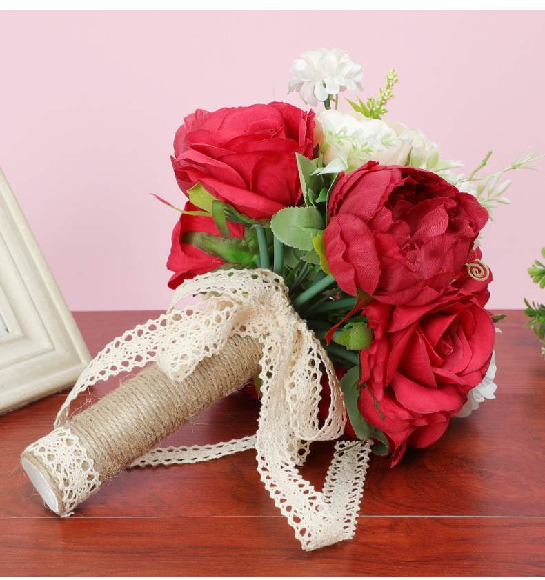 Wholesale of new cross-border wedding products, including Chinese and Western wedding bouquets, artificial silk flowers, wedding artificial flowers, and shooting props detail image 10