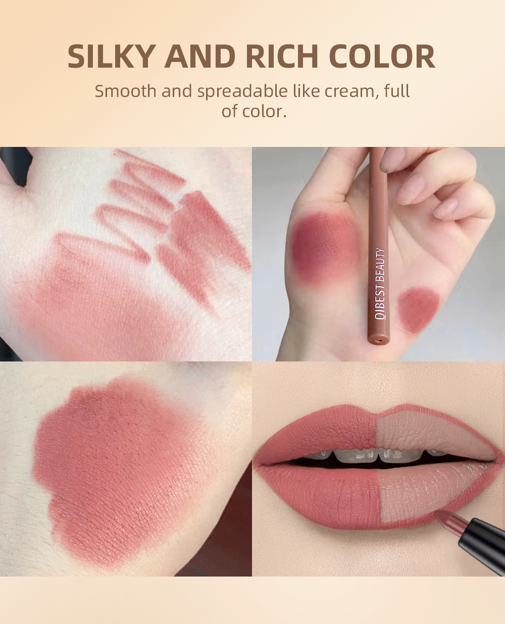 QIBEST Cross-border Matte Lip Liner Pen 12-color Mixed Lip Liner Pen Nude Set Waterproof Decorative Lipstick Pen undefined