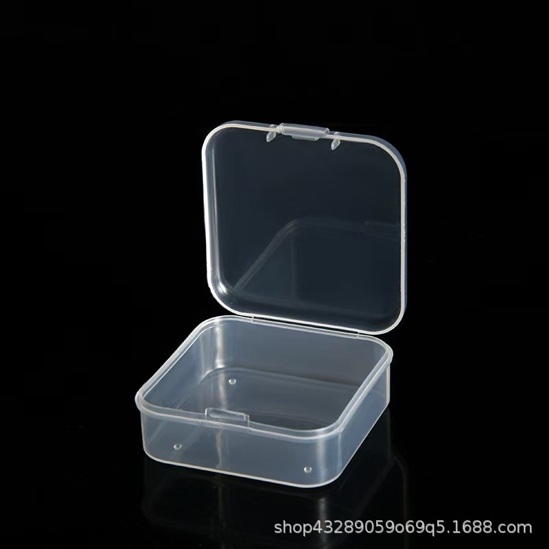 カバー付きバヨネット 5.5 小さな正方形の収納ボックス透明プラスチック空箱蓋付き包装箱 PP 部品整理ボックス|undefined