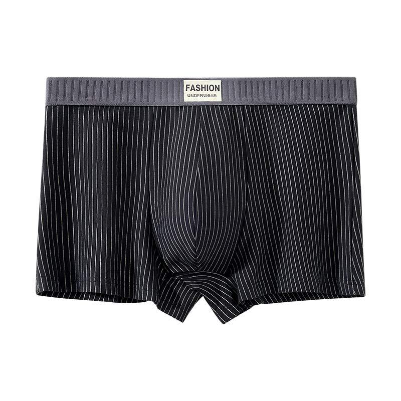 Calzoncillos tipo bóxer de algodón puro calzoncillos bóxer antibacterianos transpirables para hombres Ropa interior cómoda para adolescentes a rayas para hombres