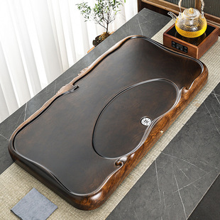 Ebony Tea Tray Household Whole Log Solid Wood Tea Sea Tea Table Small New Kung Fu Tea Set Tray with Drainage