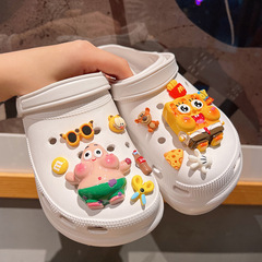 売れ筋クロックス DIY アクセサリースポンジボブスクエアパンツアクセサリービーチシューズ装飾靴バックル靴の花