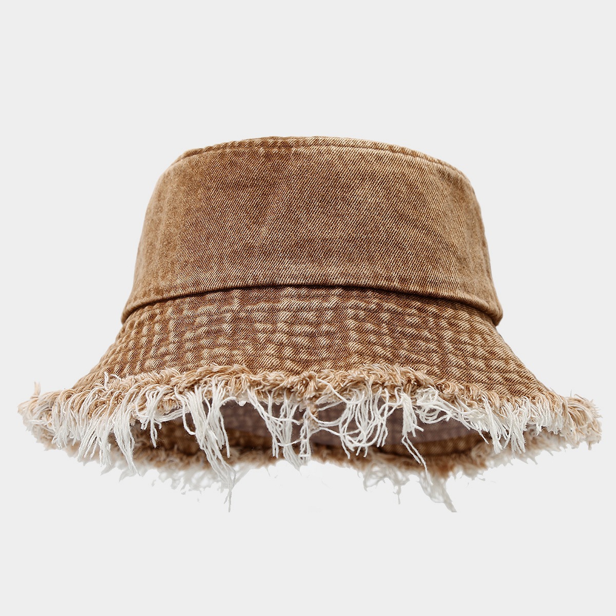 Marca de moda viejo sombrero de pescador de mezclilla sin filo moda de la calle de primavera y verano tablero de luz lavada sombrero de lavabo grande sombrero de mujer