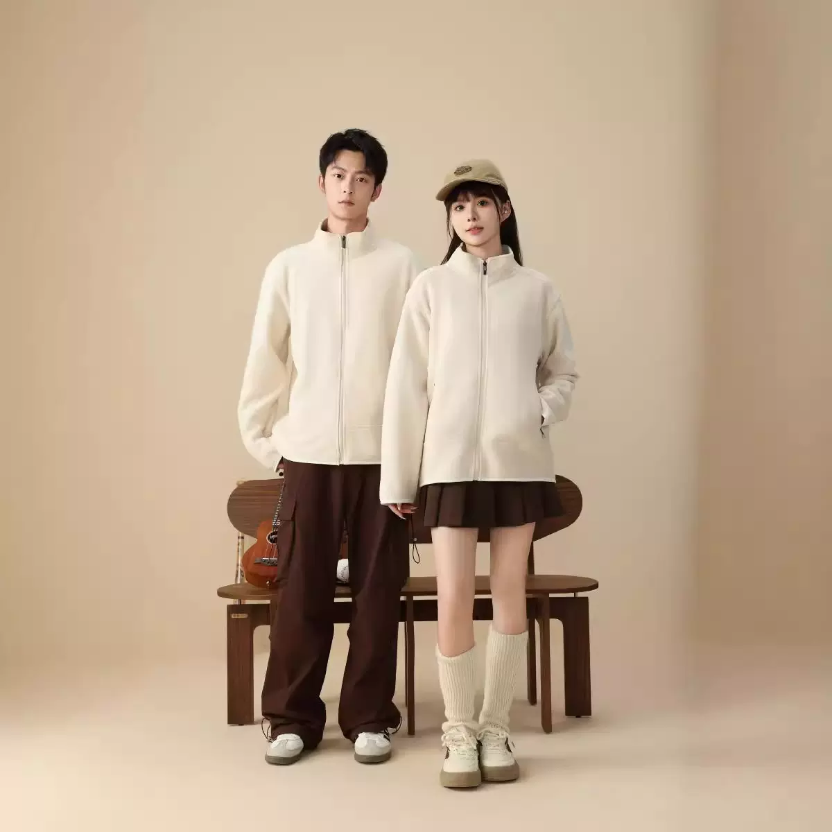 双面摇粒绒立领加绒拉链外套聚会工作服开衫外套广告衫卫衣定制