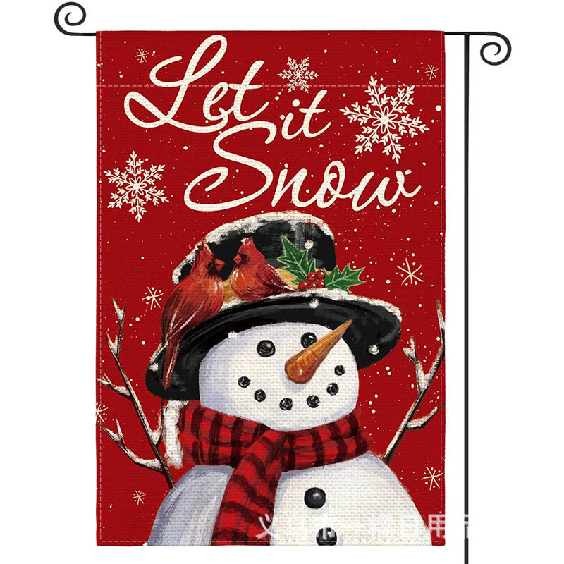 クリスマス雪だるま花園旗冬庭園装飾祝日配置用品クリスマス屋外旗クロスボーダー|undefined