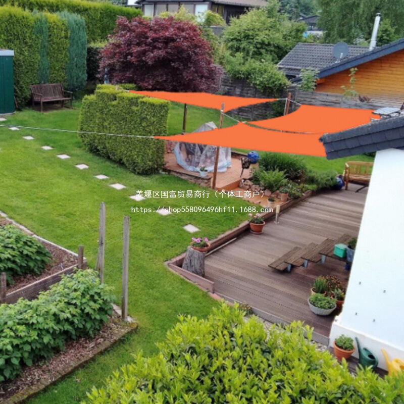 Cross-Border Outdoor Courtyard Garden Waterproof Sunshade Sail Polyester Rectangular Awning Waterproof and Anti-Uv Canopy