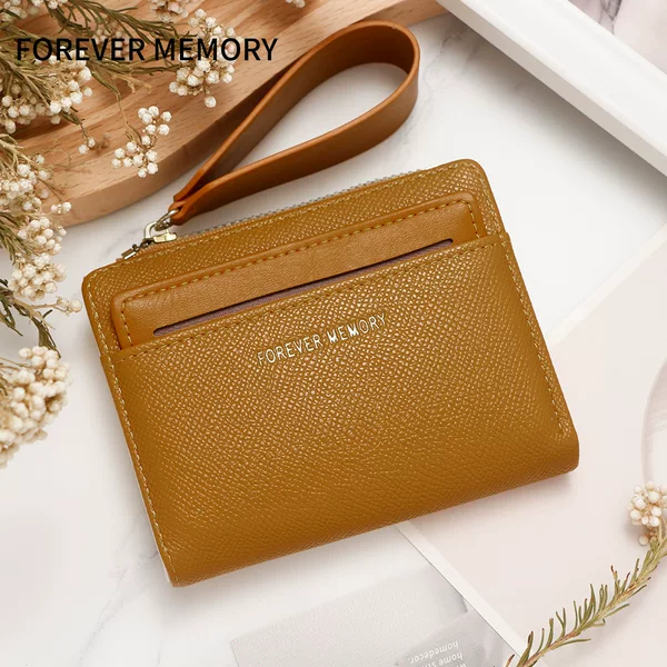New ladies wallet short solid color card bag 2024 women's high-end cross-border zipper coin purse source manufacturers