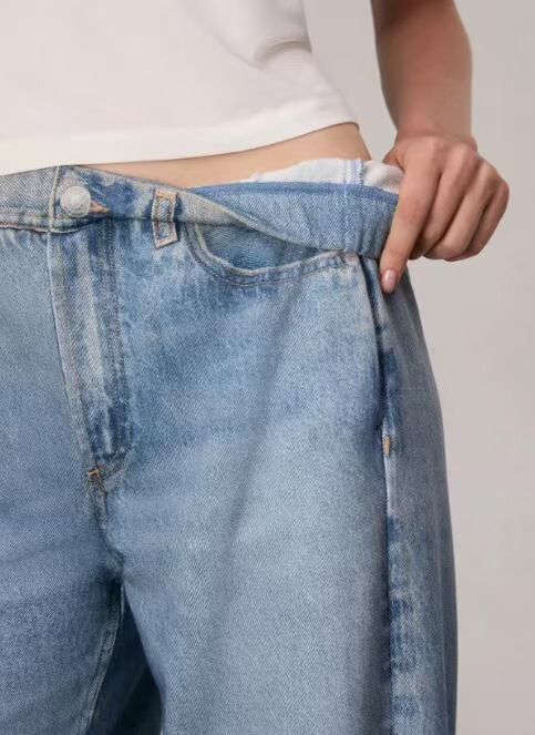 跨境女士软牛仔裤亚马逊欧美跨境新款复古弹力牛仔裤女装水洗直筒|undefined