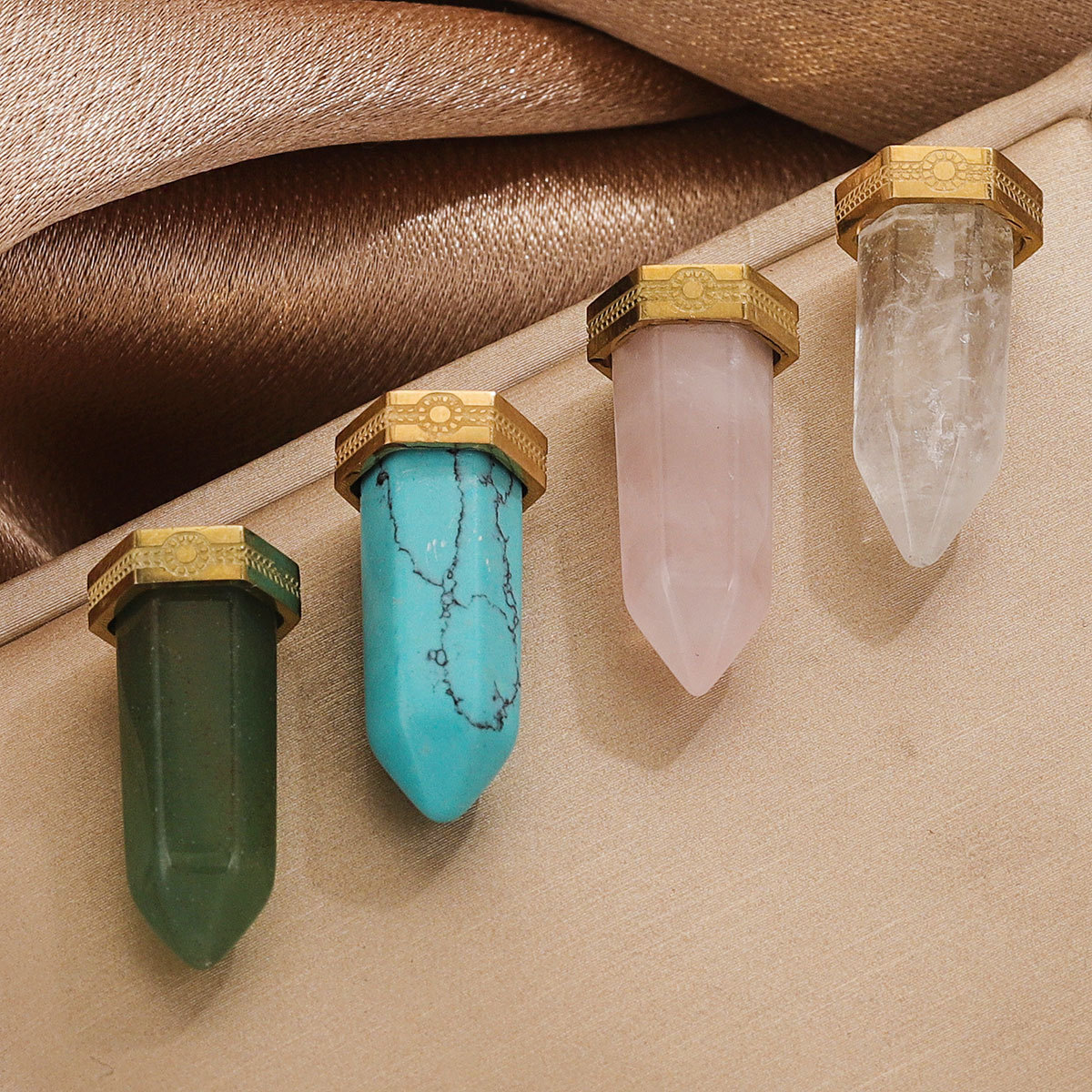 Acero inoxidable con gota de agua de piedra natural accesorios collares de pendientes de moda europea y americana DIY collares de bala al por mayor