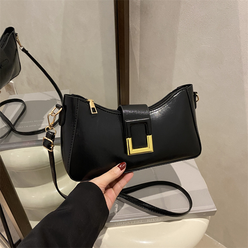 ニッチデザインハンドバッグレディース2025新レトロファッションショルダーバッグハイエンド多用途バゲットバッグ脇の下|undefined