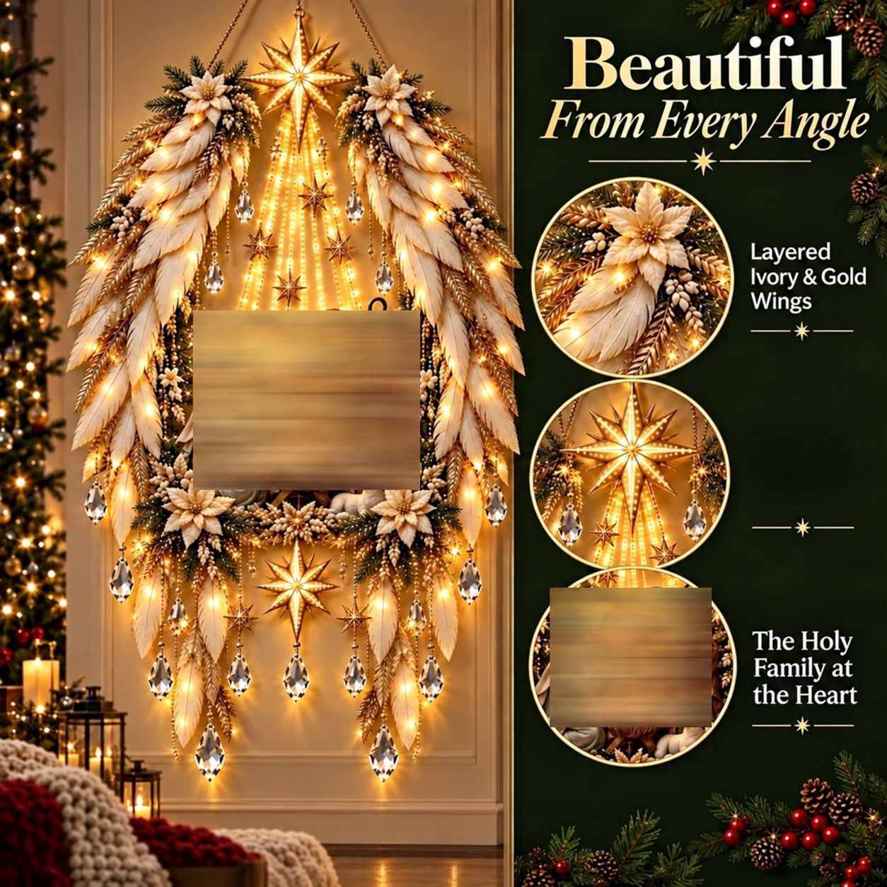 Decoración de Pared Luminosa del Nacimiento de Acrílico para Navidad
