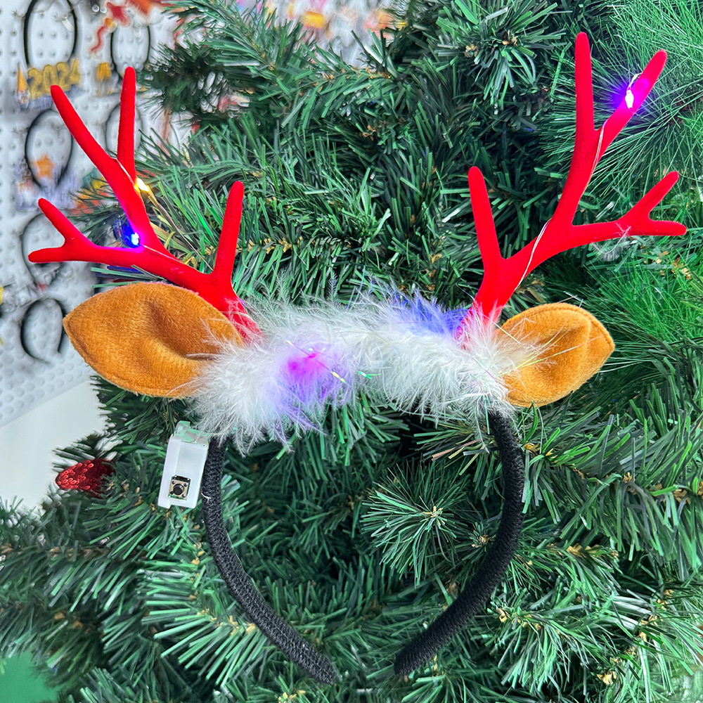 Nueva diadema de Navidad accesorios para el cabello niños adultos fiesta decoración luminosa Navidad diadema accesorios para el cabello
