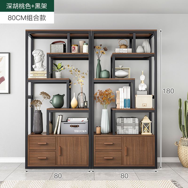 新しい中国風の茶室の棚茶ディスプレイキャビネット非無垢材の壁全体のリビングルームモダンなシンプルな装飾品ラック|undefined