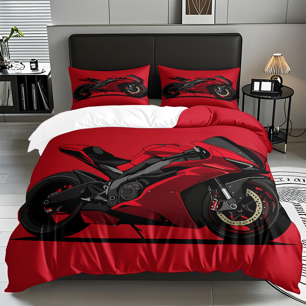 TEMU / JIT hogar transfronterizo motocicleta cool transpirable impresión digital colcha colcha